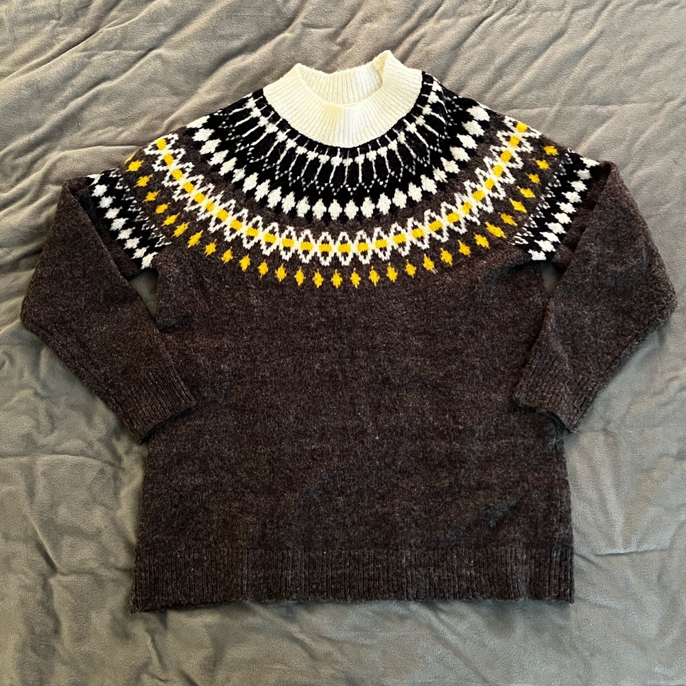RD Style Mattie Fair Isle Pullover Sweater Size L
